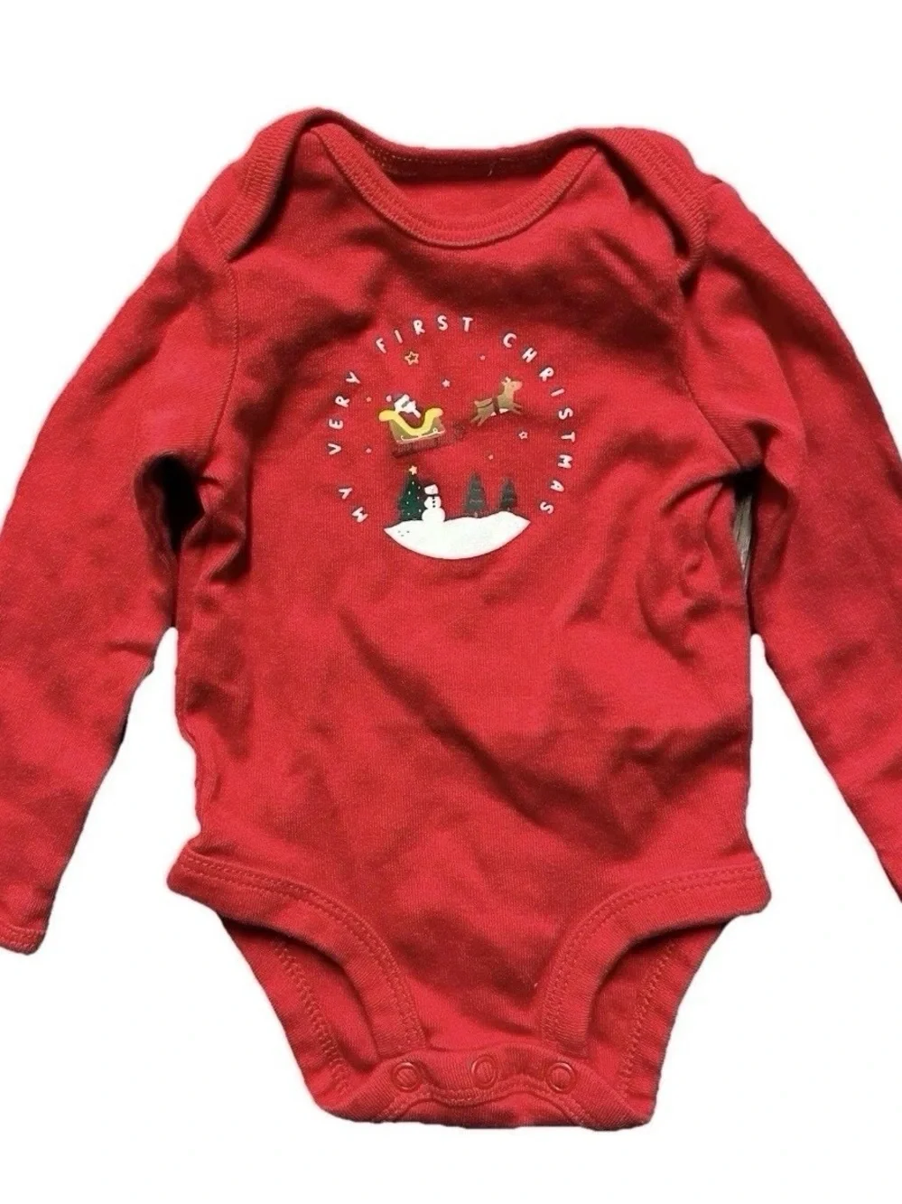 Infant Baby Santa Footie Pajamas My First Christmas Bodysuit Size Newborn